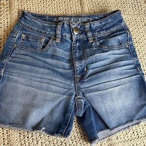 American Eagle Outfitters Distressed Light Blue Denim Cutoff Shorts